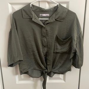 Never been worn before Green Silky Button down